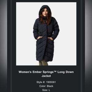 Columbia Embers Springs Down Parka Jacket- women’s size large - black